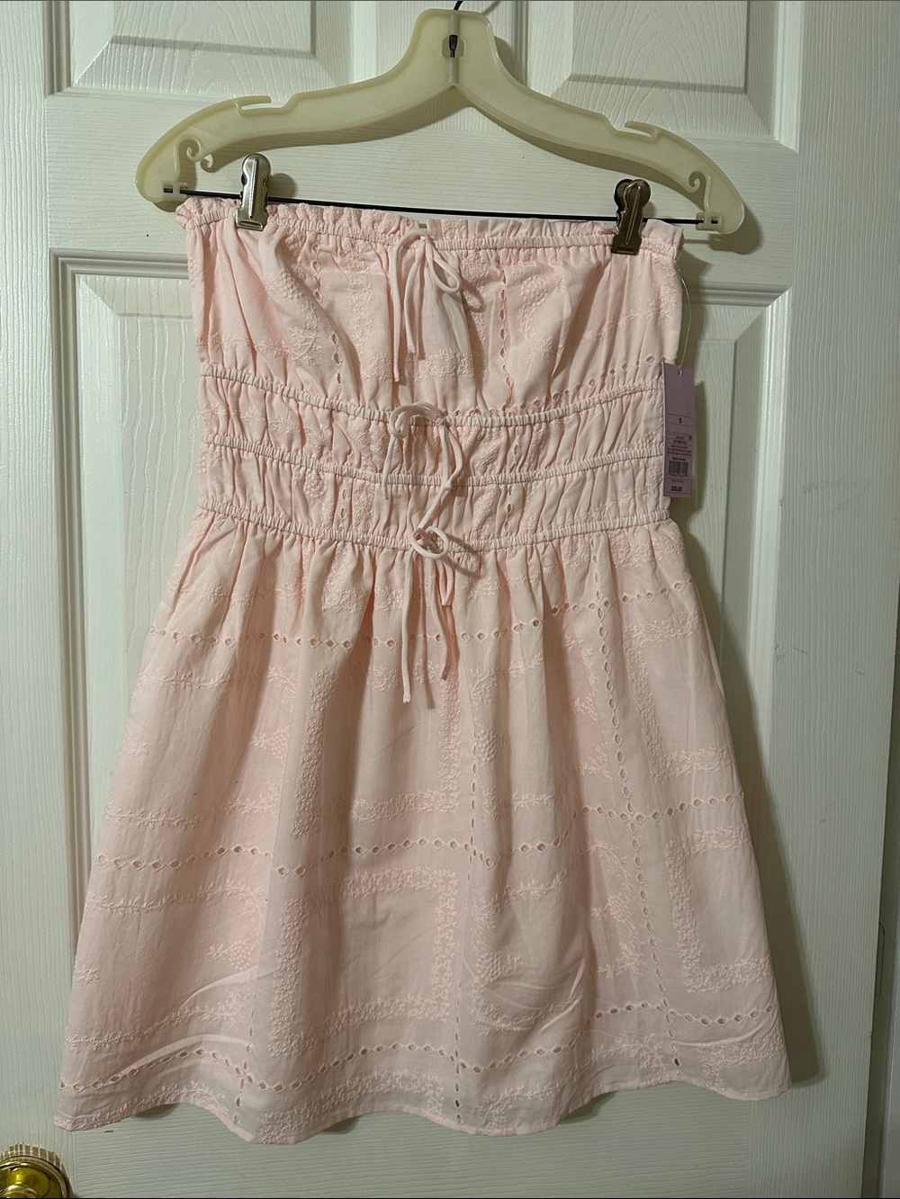 wild fable Light Pink Eyelet Mini Dress
